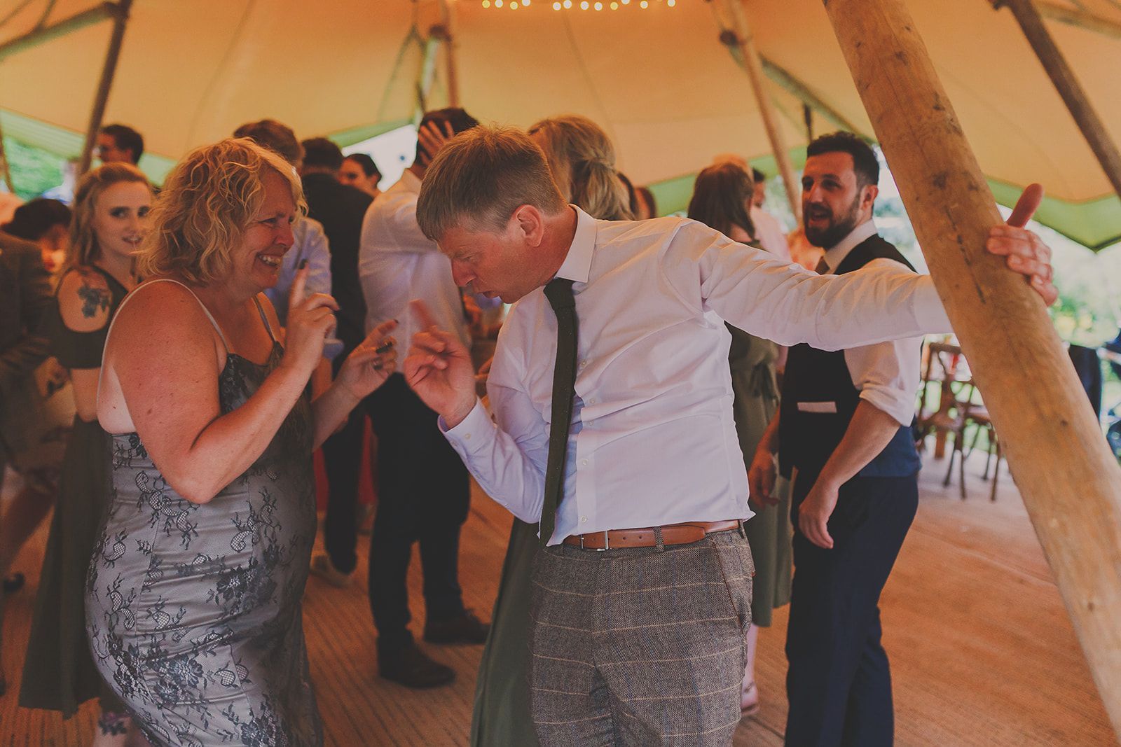 crazy guest reactions at the night at a Cripps Barn Winter Wedding